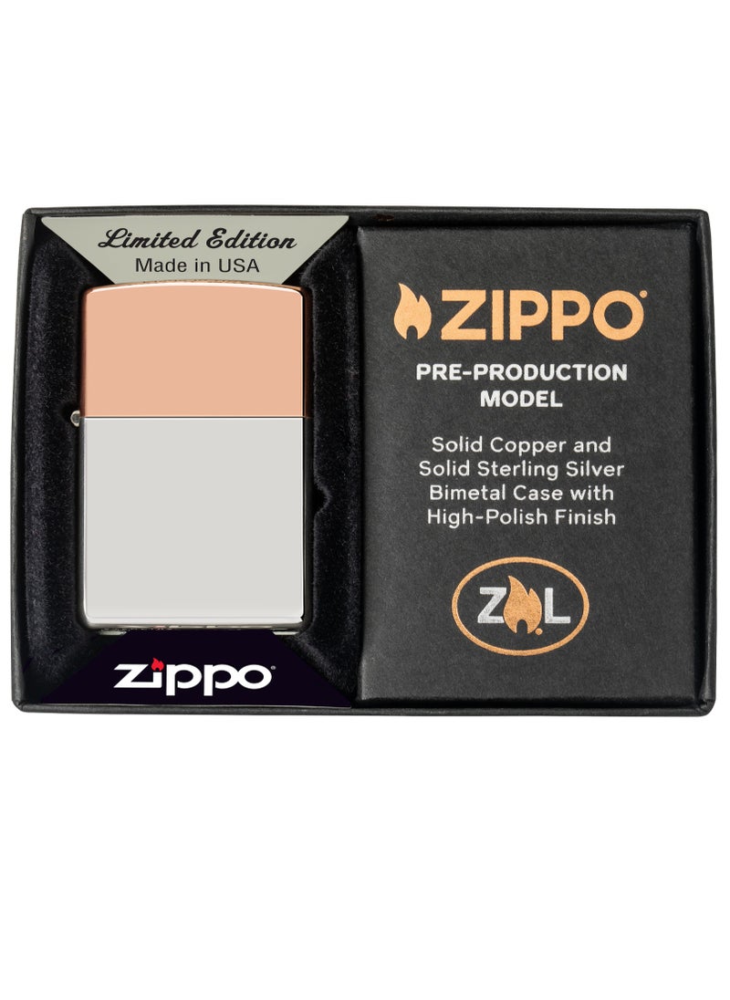 48695 Bimetal Case Lighter Copper Lid Solid Copper Windproof Lighter