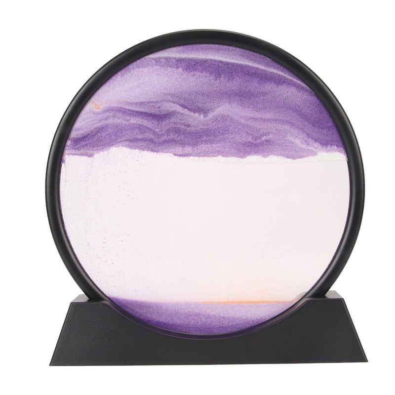 Moving Sand Art Picture: Purple 3D Deep Sea Sandscape - Premium Transparent Glass Relaxing Sand Flow for Home Office, Living Room Display, Mindfulness Practice & Gifting - Image 4