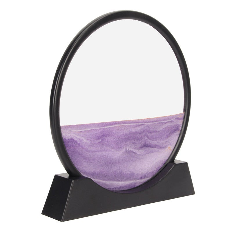 Moving Sand Art Picture: Purple 3D Deep Sea Sandscape - Premium Transparent Glass Relaxing Sand Flow for Home Office, Living Room Display, Mindfulness Practice & Gifting - Image 2