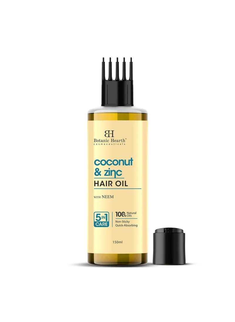 بوتانيك هيرث Botanic Hearth Coconut & Zinc Pyrithione hair Oil – 150ml – Soothes Scalp, Controls Dandruff, Nourishes & Hydrates with Coconut Oil & Zinc Pyrithione for Healthy Hair