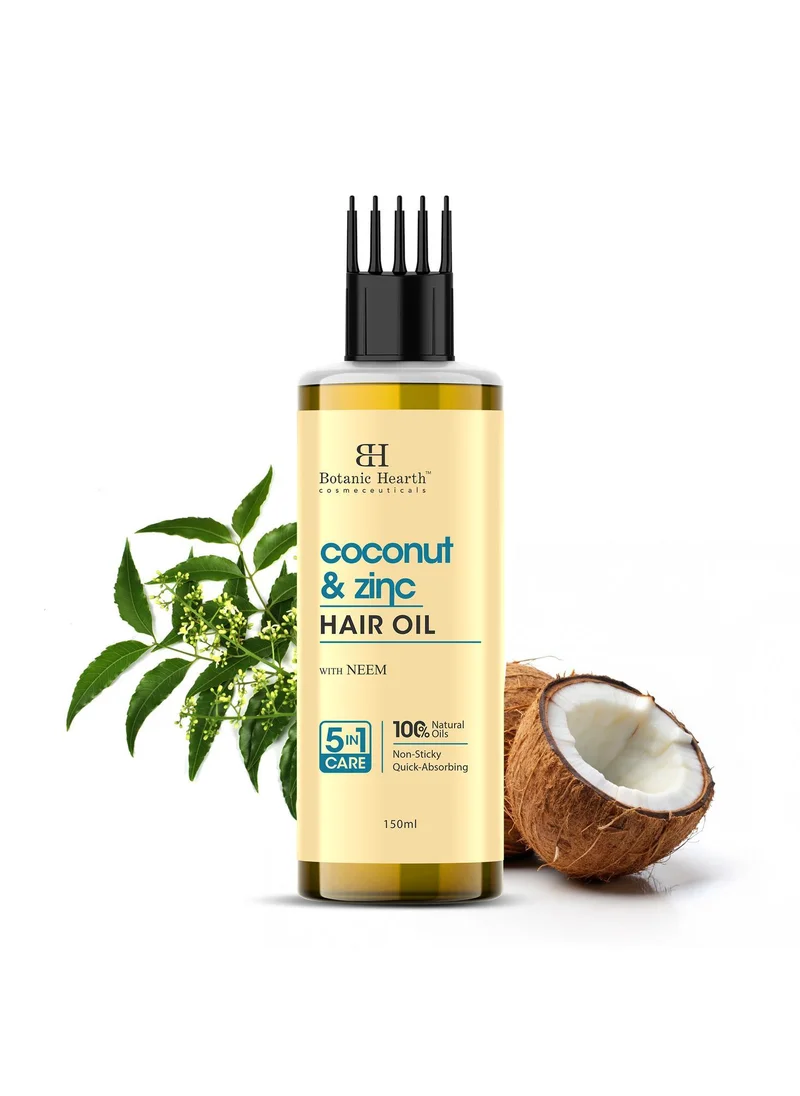 بوتانيك هيرث Botanic Hearth Coconut & Zinc Pyrithione hair Oil – 150ml – Soothes Scalp, Controls Dandruff, Nourishes & Hydrates with Coconut Oil & Zinc Pyrithione for Healthy Hair