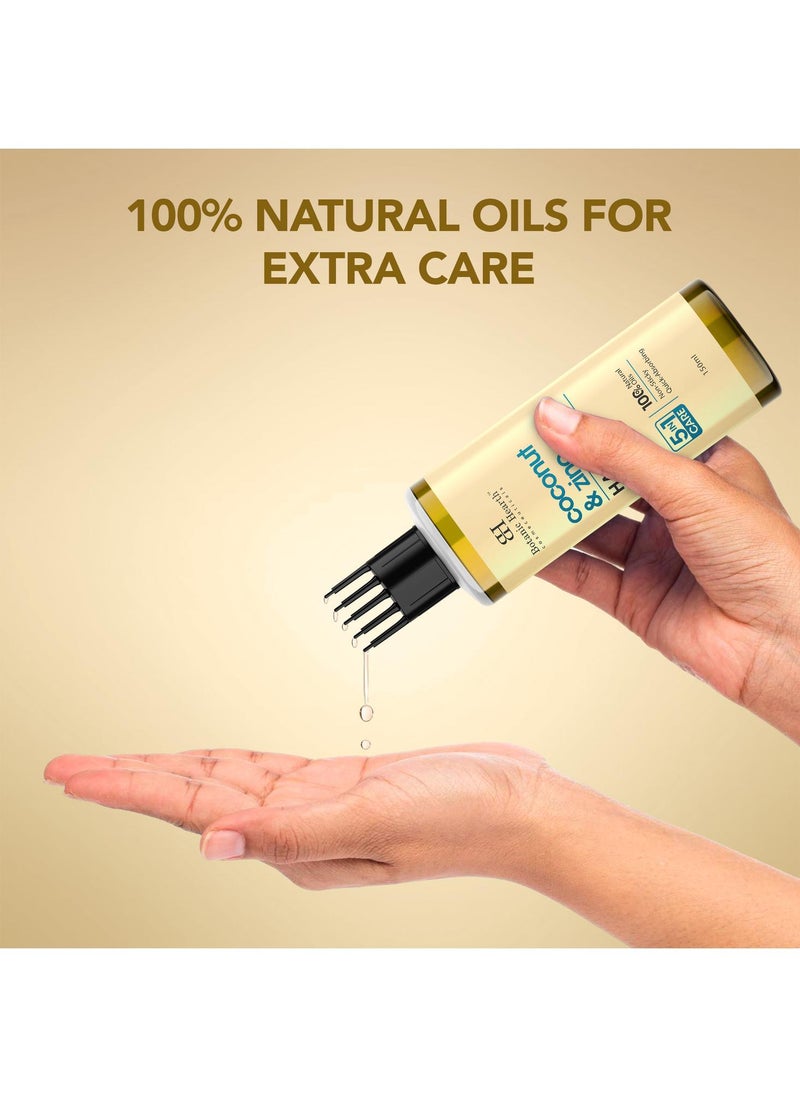 Botanic Hearth - Botanic Hearth Coconut & Zinc Pyrithione hair Oil – 150ml – Soothes Scalp, Controls Dandruff, Nourishes & Hydrates with Coconut Oil & Zinc Pyrithione for Healthy Hair - Image 1