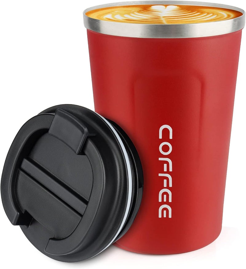 CS COSDDI 12 oz Stainless Steel Vacuum Insulated Tumbler - Coffee Travel Mug Spill Proof with Lid - coffee Cup for Keep Hot/Ice Coffee,Tea and Beer （Red） - Image 1