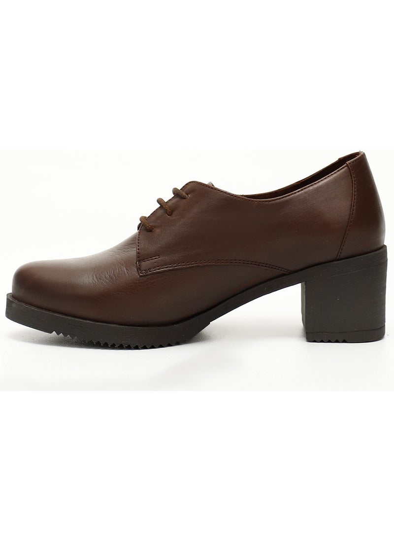 Gönderi(r) Gön Genuine Leather Round Toe Medium Heel Lace-Up Women's Shoes 24230  - Image 3