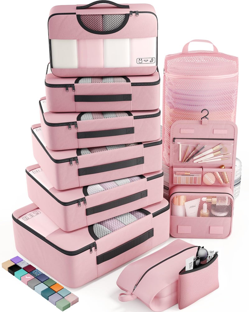 Veken 10 Set Packing Cubes for Travel Essential, Suitcase Organizer Bags in 4 Sizes, Carry-On Luggage Accessories with Large Laundry & Hanging Toiletry Bag, Must-Have for Airplane, Road Trip & Camping - Image 1