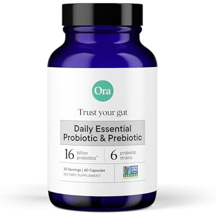 Ora Organic Probiotics with Prebiotics for Digestive Health 16 Billion CFU - Trust Your Gut - Strains - Acidophilus Lactobacillus Breve Bifidum Lactis - Image 1