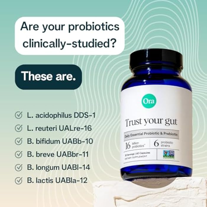 Ora Organic Probiotics with Prebiotics for Digestive Health 16 Billion CFU - Trust Your Gut - Strains - Acidophilus Lactobacillus Breve Bifidum Lactis - Image 4
