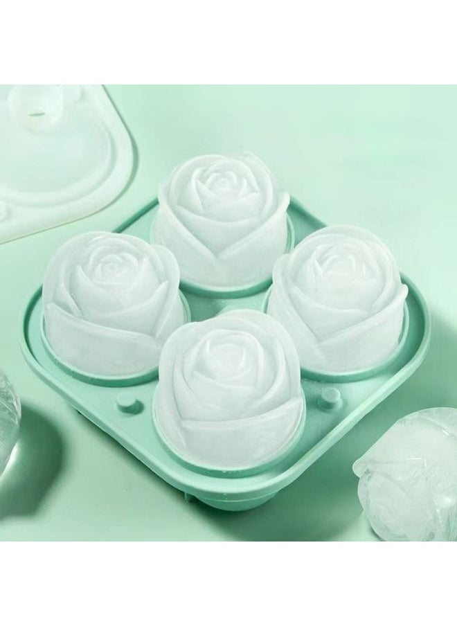 Generic - Rose Ice Hockey Ice Lattice Ice Mold Silicone Net Red Rose Ice Mold Soft Silicone Ice Mold DIY-Specifications: Continuously Cool/fast Separation-color: Thickened + Food Grade + Simple Operation - Image 1