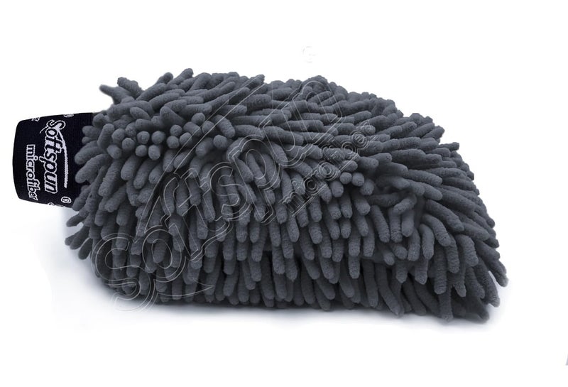 SOFTSPUN قفاز شنيلي مزدوج الجوانب من الألياف الدقيقة، قطعة واحدة 1700 GSM رمادي متعدد الاستخدامات فائق الامتصاص ونظيف تمامًا بدون خدوش للمنزل والمطبخ والنوافذ وإزالة الغبار! - Image 2