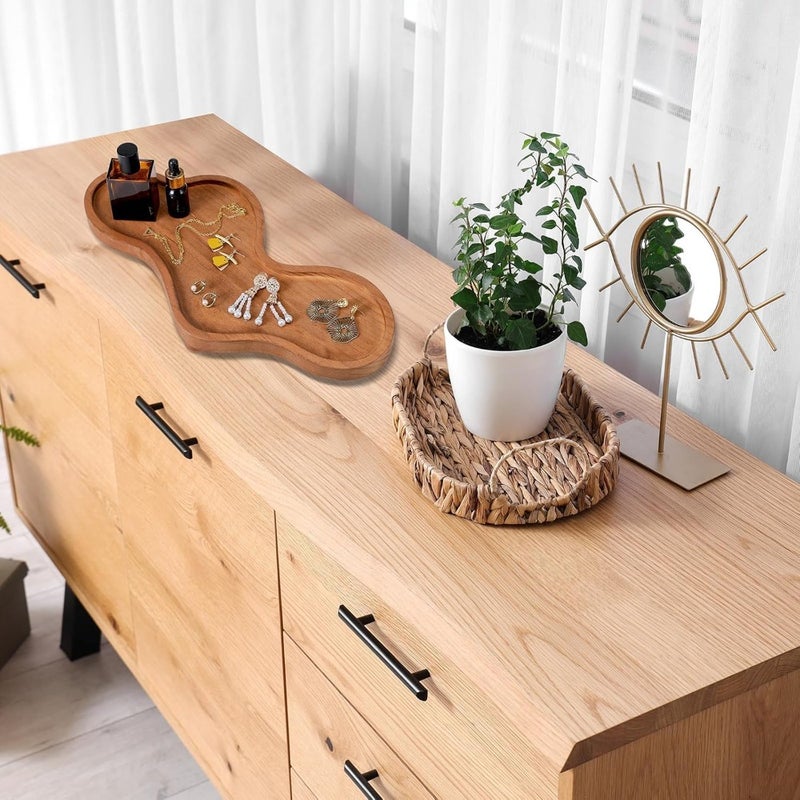 Wood Cloud Perfume Tray, Irregular Wooden Jewelry Decorative Tray, Trinket Dish Ring Holder Dish for Women, Aesthetic Room Decor for Vanity, Desk, Coffee Table, Birthday Gift Brown - Image 4