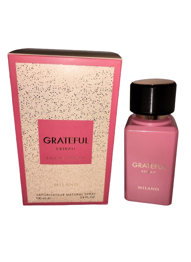 milano Grateful Extrait Eau de Parfum for Women - 100ml | A Luxurious Fragrance Blend with Saffron, Orange, and Frankincense 