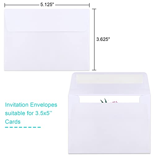 Joyberg 90 Packs A1 Envelopes, 3.5x5" Envelopes White, Small Envelopes RSVP Envelopes, Envelopes Self Seal for Weddings, Photos, Postcards, Greeting Cards, Mailing - Image 2