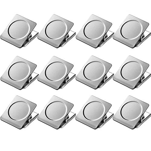 Thimmamma Magnetic Clips 1.5 inch, 12 Pack Heavy Duty Magnet Metal Clips for Hanging, Strong Magnet Clip for Whiteboard, Fridge, Classroom, Refrigerator - Image 1