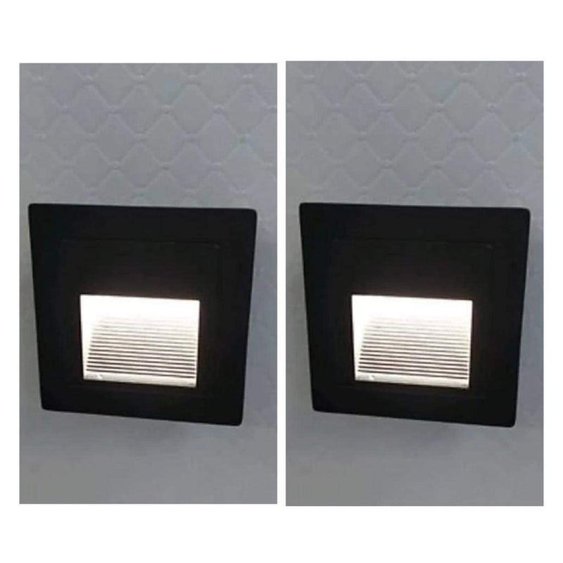 SEER wall light 3 Watt 2 Modular LED IndoorOutdoor Exterior Wall Step LightFoot Light Fixture Lamp Wall Lamp Outdoor Wall Light Warm White Yellow Pack Of 2 - Image 1