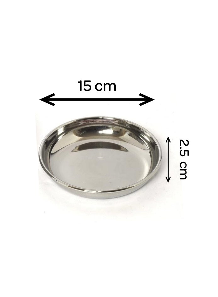 Ayda طبق حلويات جانبي من الفولاذ المقاوم للصدأ المصقول 12 قطعة 15 سم - Image 2