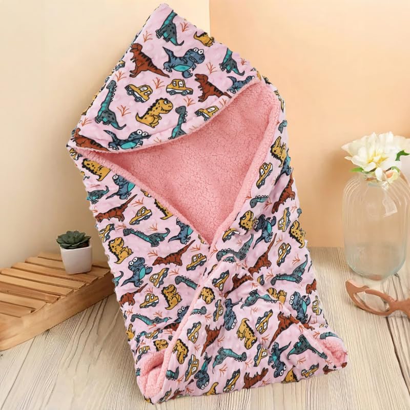 Florida All Season Hooded Baby Blanket Swaddler Wrapper Flannel Soft and Comfortable for New Born Baby Girls and Boys-Wrap Baby Pink - Image 5