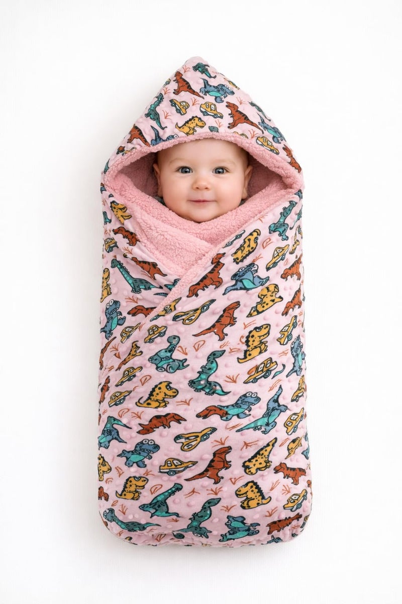 Florida All Season Hooded Baby Blanket Swaddler Wrapper Flannel Soft and Comfortable for New Born Baby Girls and Boys-Wrap Baby Pink - Image 2