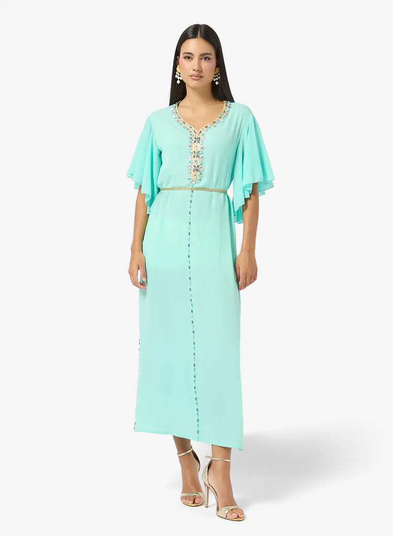 Khizana  Flouncy Sleeve Embellished Dress for Women | Best Price UAE