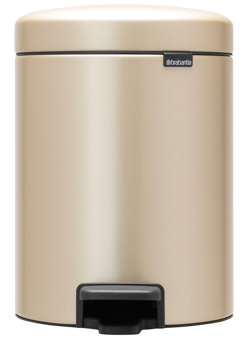 brabantia سلة مهملات بدواسة نيو أيكون بغطاء ناعم بسعة 5 لترات مع دلو داخلي بلاستيكي - Image 1