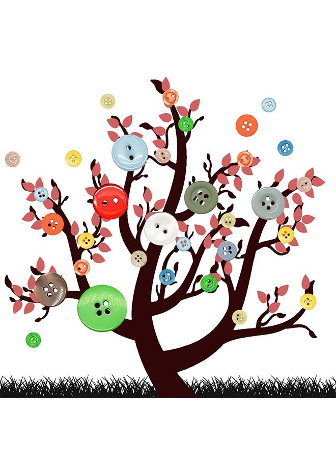 Peachjoy 1000 Pcs Resin Buttons, Assorted Sizes Round Craft Buttons for Sewing DIY Crafts, Children's Manual Button Painting, Mixed Colors - Image 2