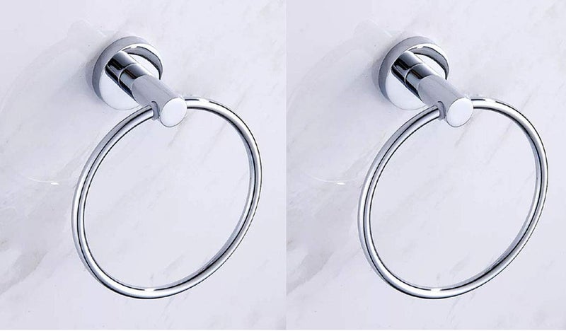 iSTAR iSTAR Stainless Steel 202 Grade Napkin Ring/Towel Ring/Napkin Holder/Towel Hanger(Chrome) - (Pack of 02)  - Image 1