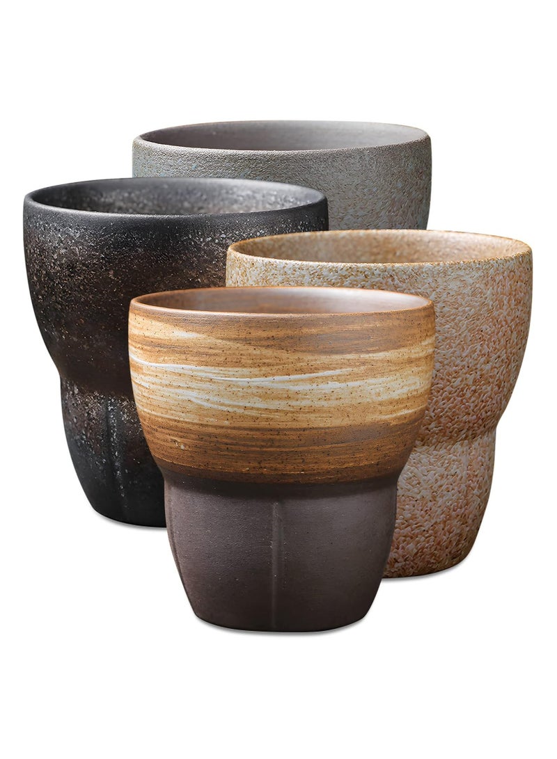 Anna 4-Piece Ceramic Coffee Cup Set - 170 mL Handmade Mugs with Matte Finish, for Home & Cafe - Image 1