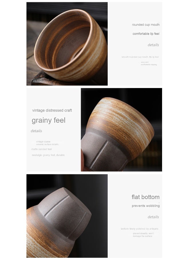 Anna 4-Piece Ceramic Coffee Cup Set - 170 mL Handmade Mugs with Matte Finish, for Home & Cafe - Image 3