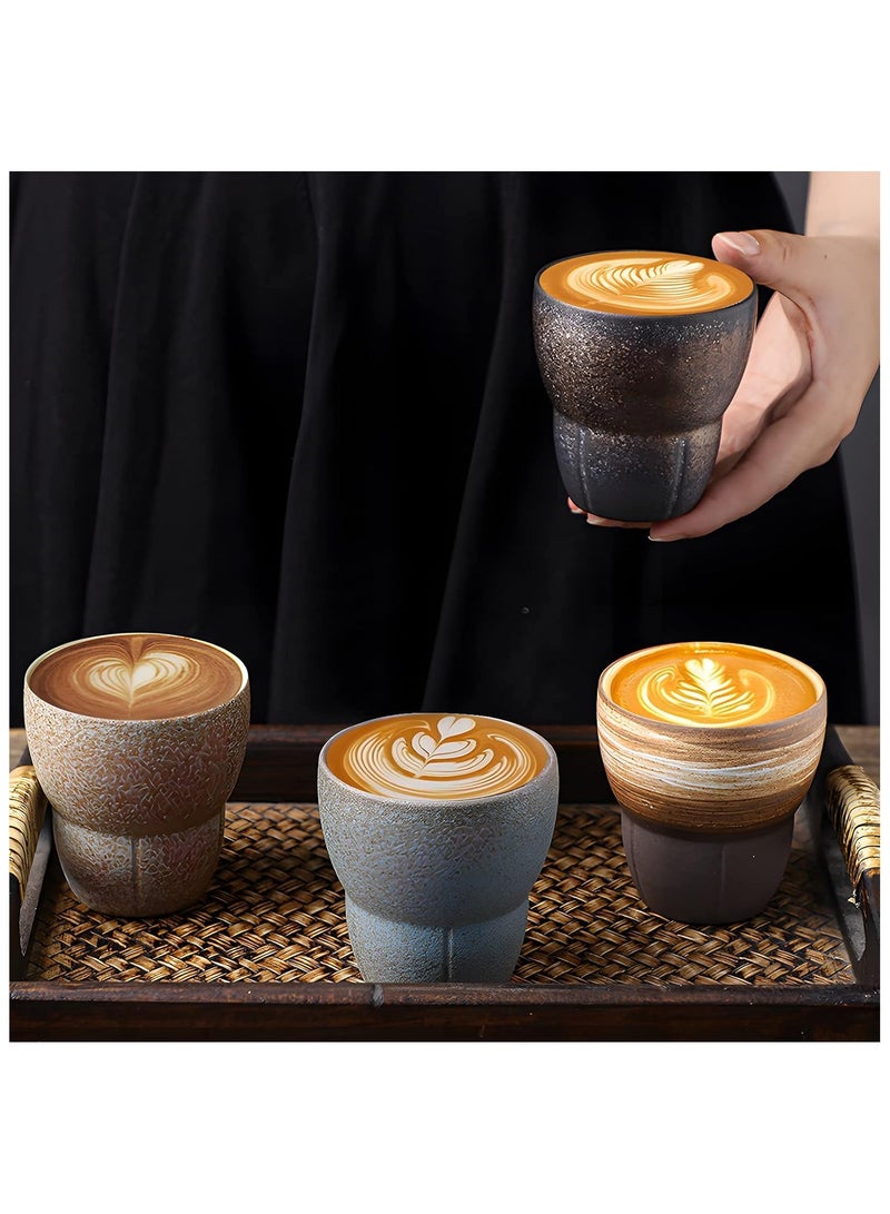 Anna 4-Piece Ceramic Coffee Cup Set - 170 mL Handmade Mugs with Matte Finish, for Home & Cafe - Image 4