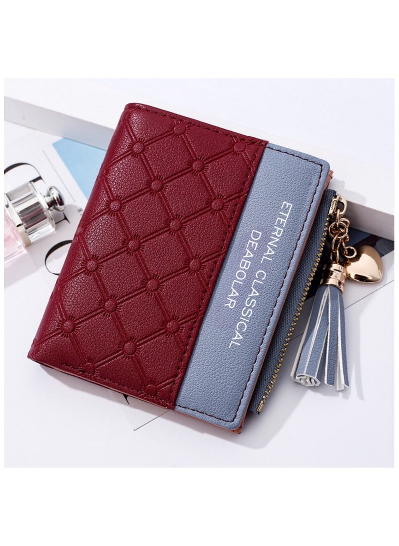 Deabolar - Women Wallet  Leather Short Wallet Bifold RFID Blocking Wallet Credit Card Holder Organizer with Zipper Pocket Mini Lady Purse - Image 1