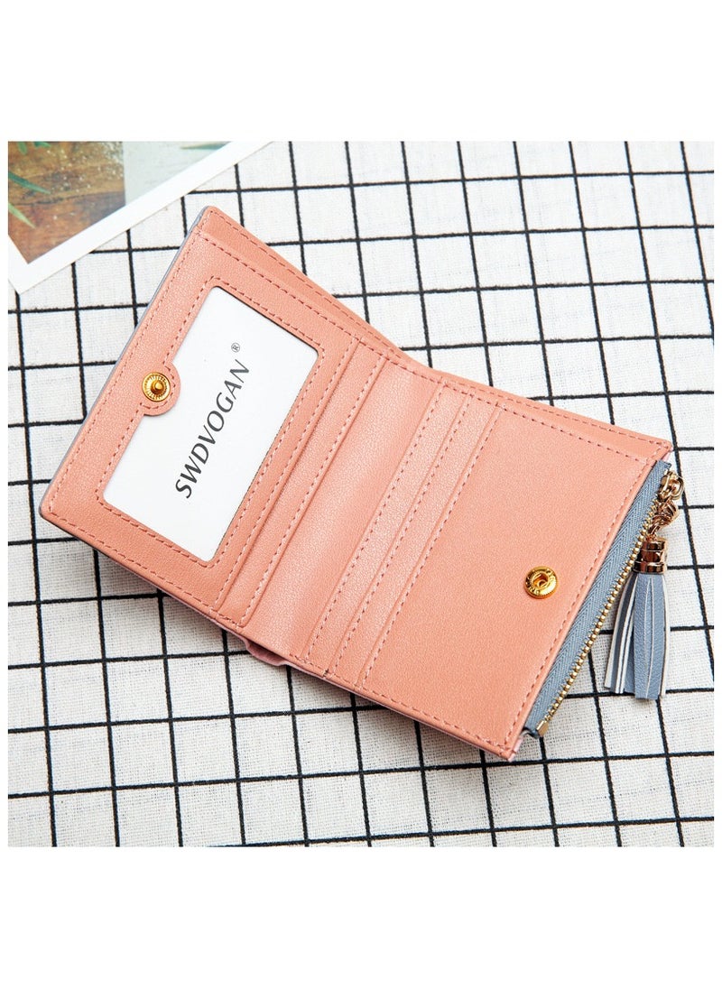 Deabolar - Women Wallet  Leather Short Wallet Bifold RFID Blocking Wallet Credit Card Holder Organizer with Zipper Pocket Mini Lady Purse - Image 1