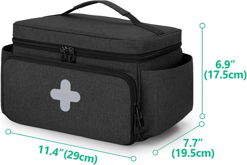 CURMIO Small Medicine Storage Bag Empty Lockable Pill Bottle Organizer with Portable Zippered Pouches for First Aid Kits Pill Bottle Organizer for Emergency Medical Supplies - Image 5