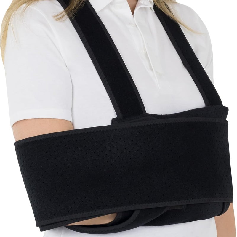 Vive Arm Sling Shoulder Immobilizer for Sleeping Fits Left  Right  Comfortable Night Support for Elbow Injury Rotator Cuff Surgery Broken Wrist  Hand  Adjustable Straps Fit Men  Women Black XLarge - Image 1