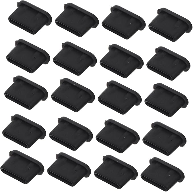 USB Type C Dust Plugs 30pcs Black Covers For Laptop Mobile Devices Charging Ports - Image 1