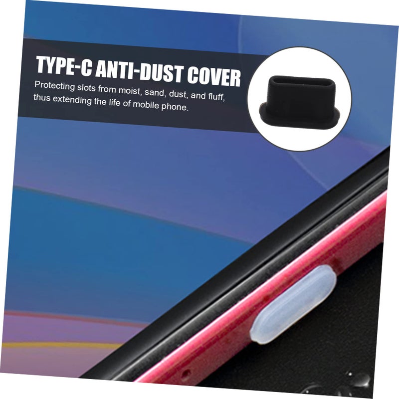 USB Type C Dust Plugs 30pcs Black Covers For Laptop Mobile Devices Charging Ports - Image 3