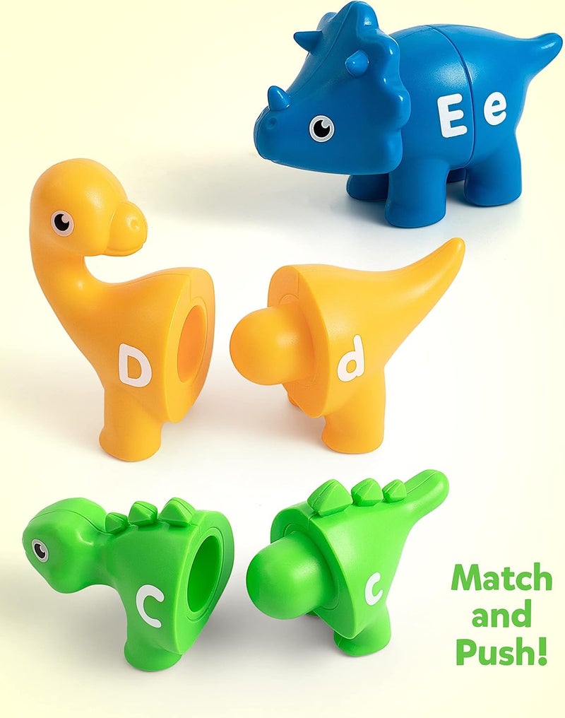 Coogam Matching Letters Fine Motor Toy, 26 PCS Double-Sided ABC Dinosaur Alphabet Match Game with Uppercase Lowercase, Preschool Educational Montessori Learning Toys for Toddlers Boys Girls - Image 3