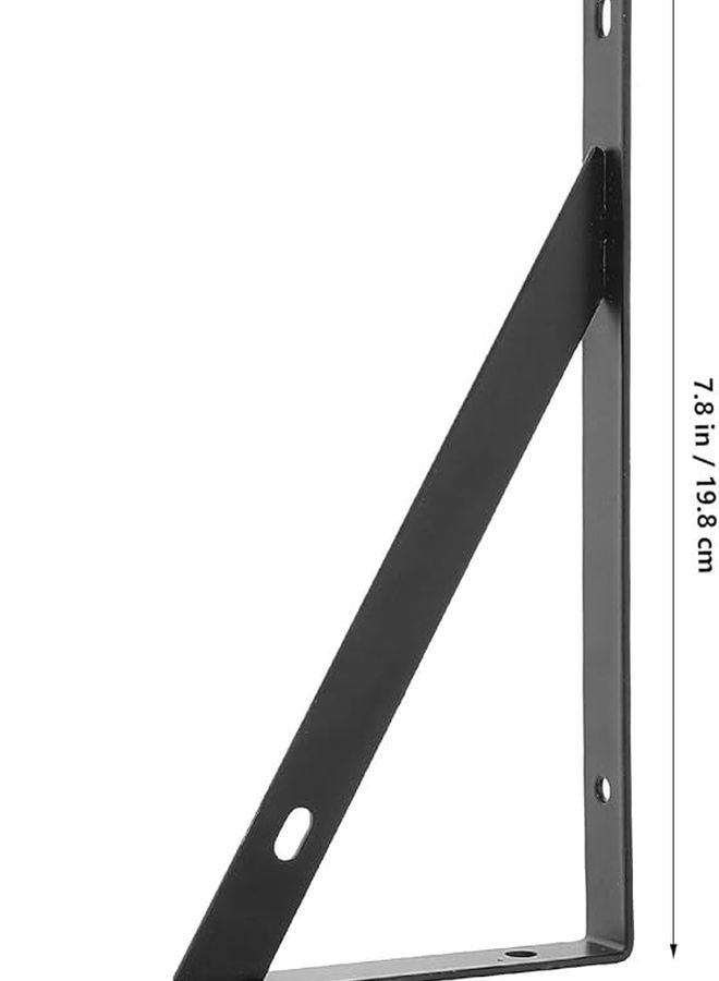 4Pcs Heavy Duty Folding Shelf Brackets 12 Inch Black Steel Wall Mounted Supports - Image 3