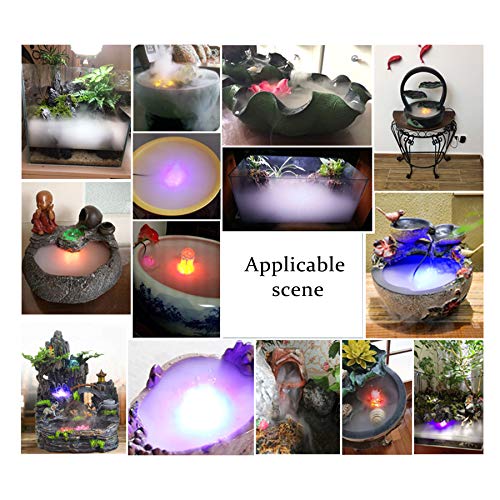 Akeydeco Halloween Party Mist MakerUltrasonic Water Pond Fountain Fogger 9 LED Red Yellow and Blue Light Flashes Aluminum Atomizer Air Humidifier for and Rockery Fish Tank Vase Birdbath Deco - Image 3