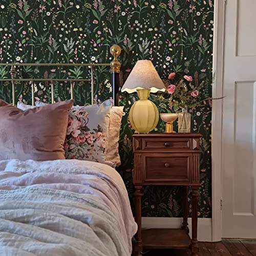 JiffDiff 17.3'' x 236.2'' Floral Peel and Stick Wallpaper Vinyl Wallpaper Flower Vintage Vinyl Peel and Stick Wall Paper for Kitchen Cabinet Furniture Renter Friendly (Covers 28.4 Sq Ft) - Image 4