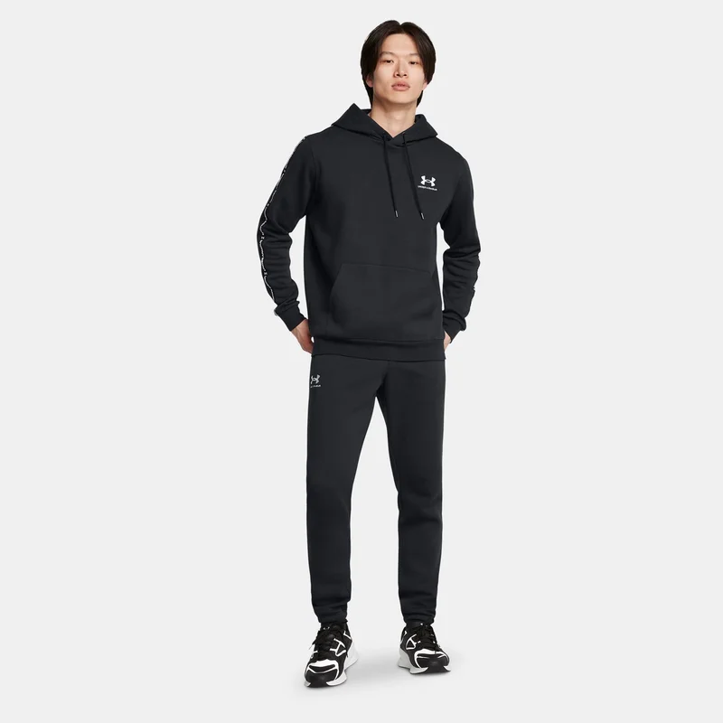 Under Armour Black Men's Icon Fleece Taping Hoodie for Men | Best Price UAE