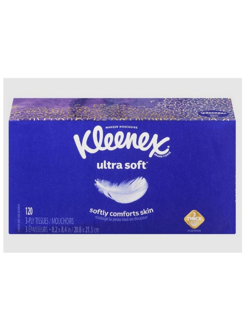 Kleenex 3-Ply Ultra Soft Flat Facial Tissue 