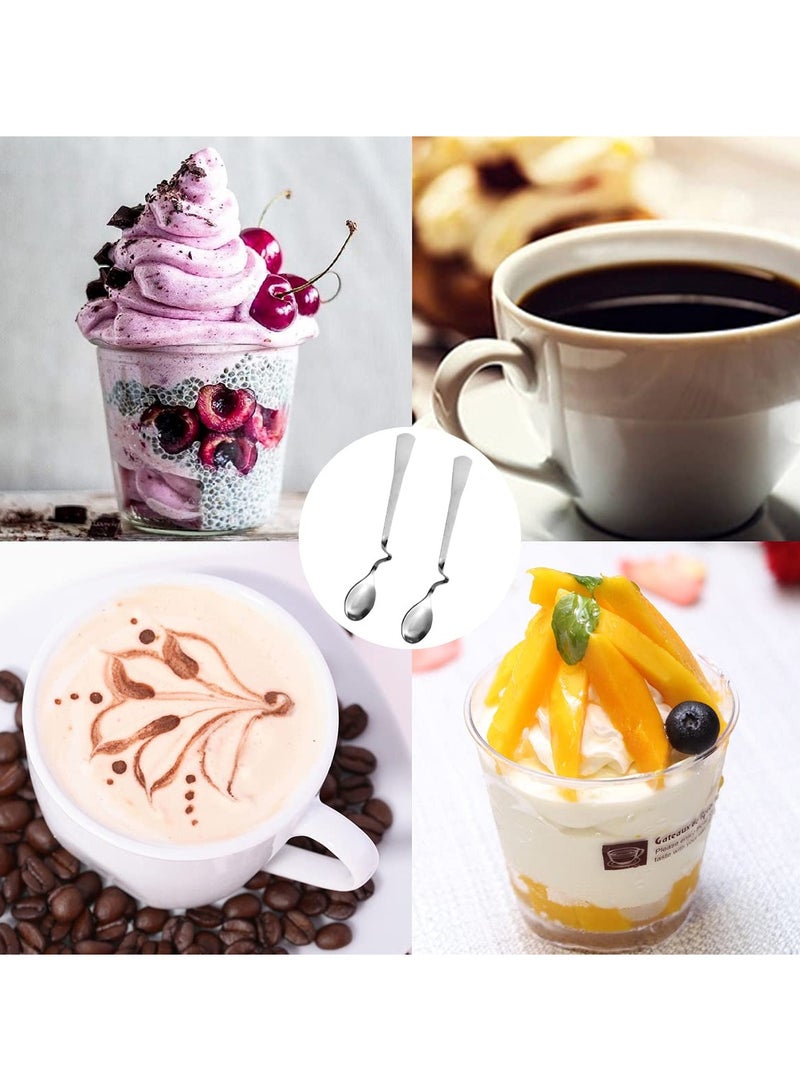 Coffee Spoons,10 Pieces Latte Macchiato Spoon Tea Spoons Stainless Steel Espresso Spoon Honey Spoon Long Drink Spoon with Kink for Home Office Cafe Travel - Image 5