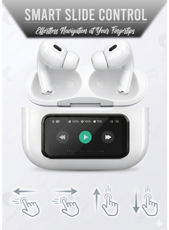 Oteeto Wireless Earbuds with Smart Touch Screen Case, Bluetooth 5.4 TWS Headphones, Full Color LCD Display | Ear Detection & Free Switch Left or Right | Total Up to 15H Playtime | Low Latency Gaming Headset for iPhone & Android - Image 4