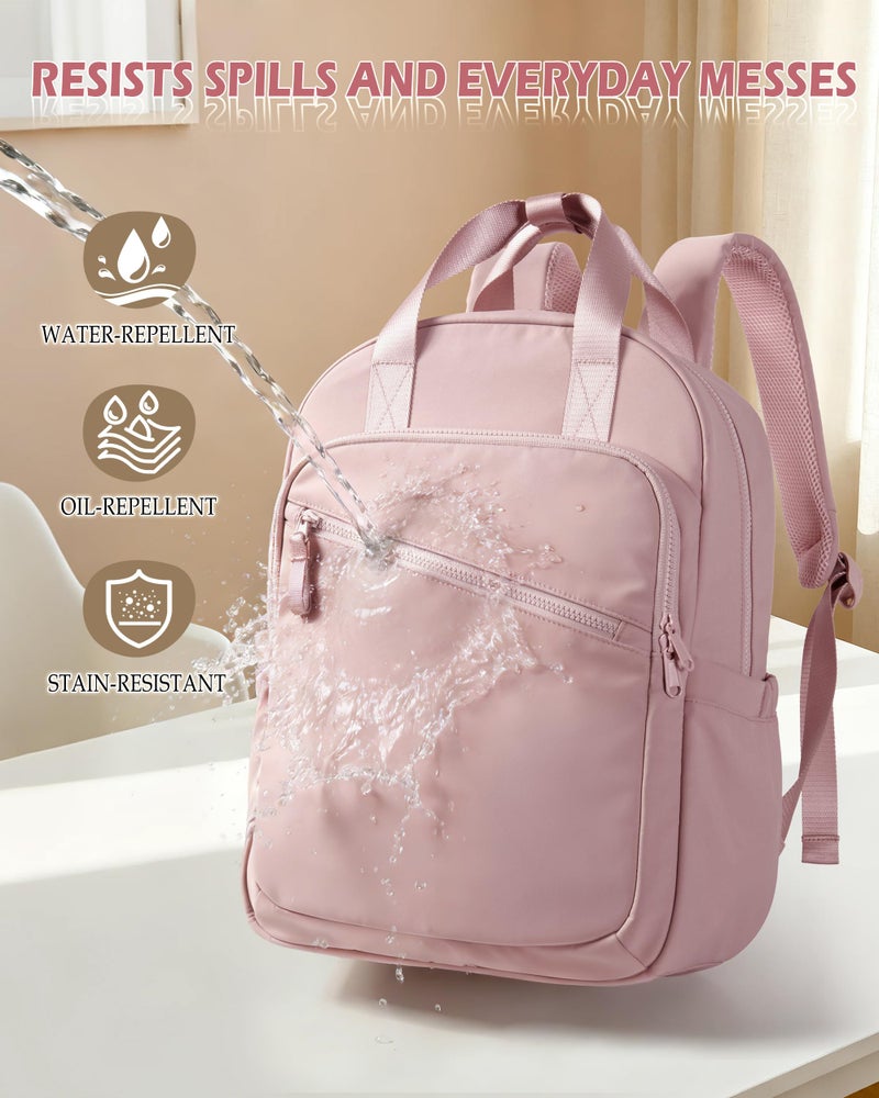 Smasrob Women Backpack with 15.6â€ Laptop Sleeve for Travel, Work and College, Lightweight Water-resistant Backpack for Women with 8 Pockets, Pink - Image 4