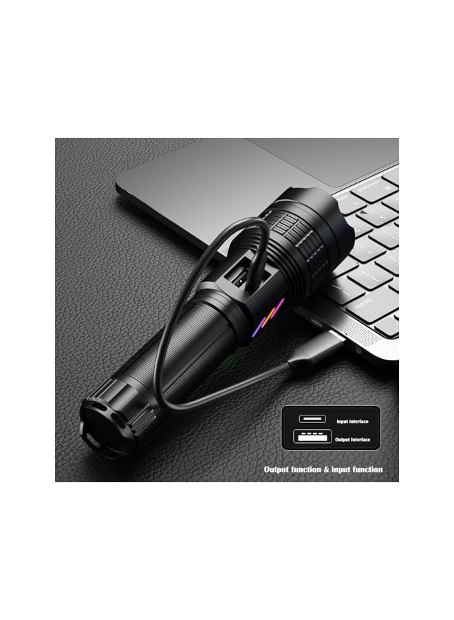 promass Led Flashlight Rechargeable 30000 High Lumens,IPX6 Waterproof Torch Light, 6 Modes Type-C Fast Charging Torches,Zoomable Flashlights for Camping Hiking Emergency - Image 5