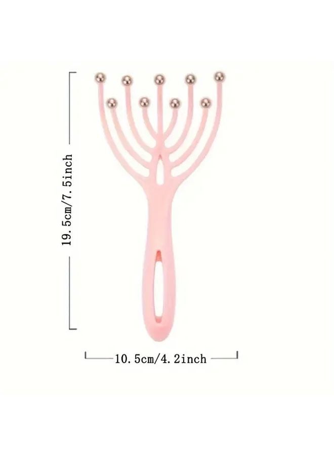 مساج فروة الرأس وردي 9 مخالب لتطويل الشعر وتحسين الدورة الدموية وتخفيف التوتر - Image 5