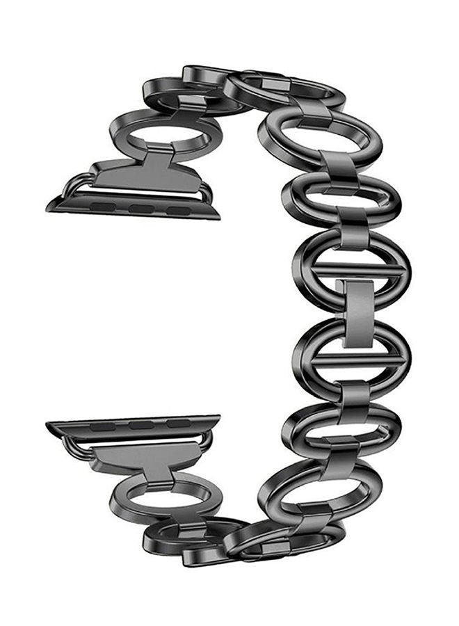 نيبمينينت سوار بديل من الإستانلس ستيل لساعة أبل ووتش سيريز 3 مقاس 42 مم أسود - Image 1