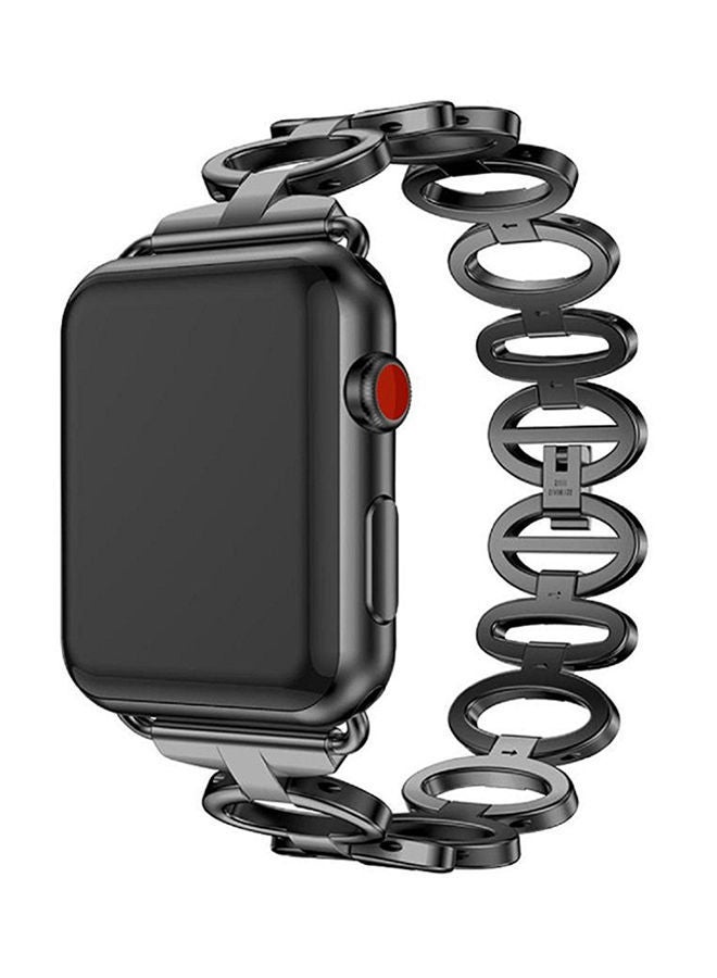 نيبمينينت سوار بديل من الإستانلس ستيل لساعة أبل ووتش سيريز 3 مقاس 42 مم أسود - Image 5