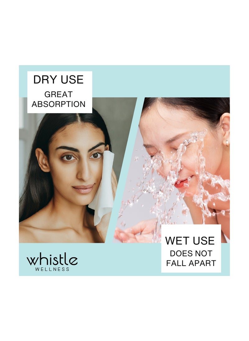 Whistle Wellness - Whistle Wellness™ Face Towels Disposable Biodegradable Plant Based Travel Pack 10 Count - Image 1