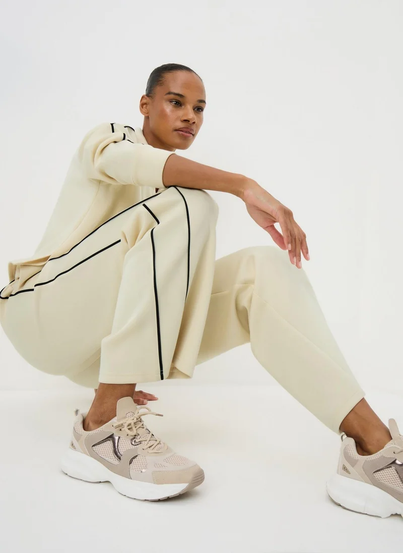 Matalan Cream Scuba Piped Co Ord Trousers
