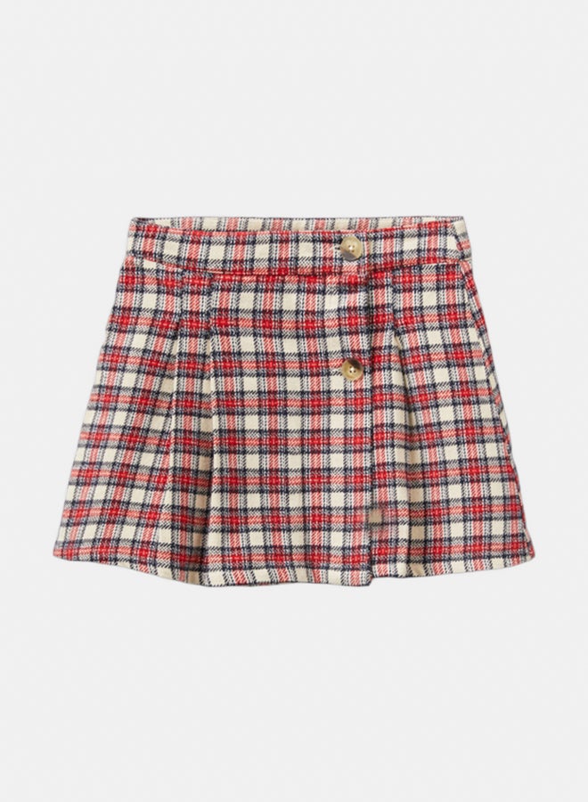 Benetton Girls Check Mini Skirt - Image 1
